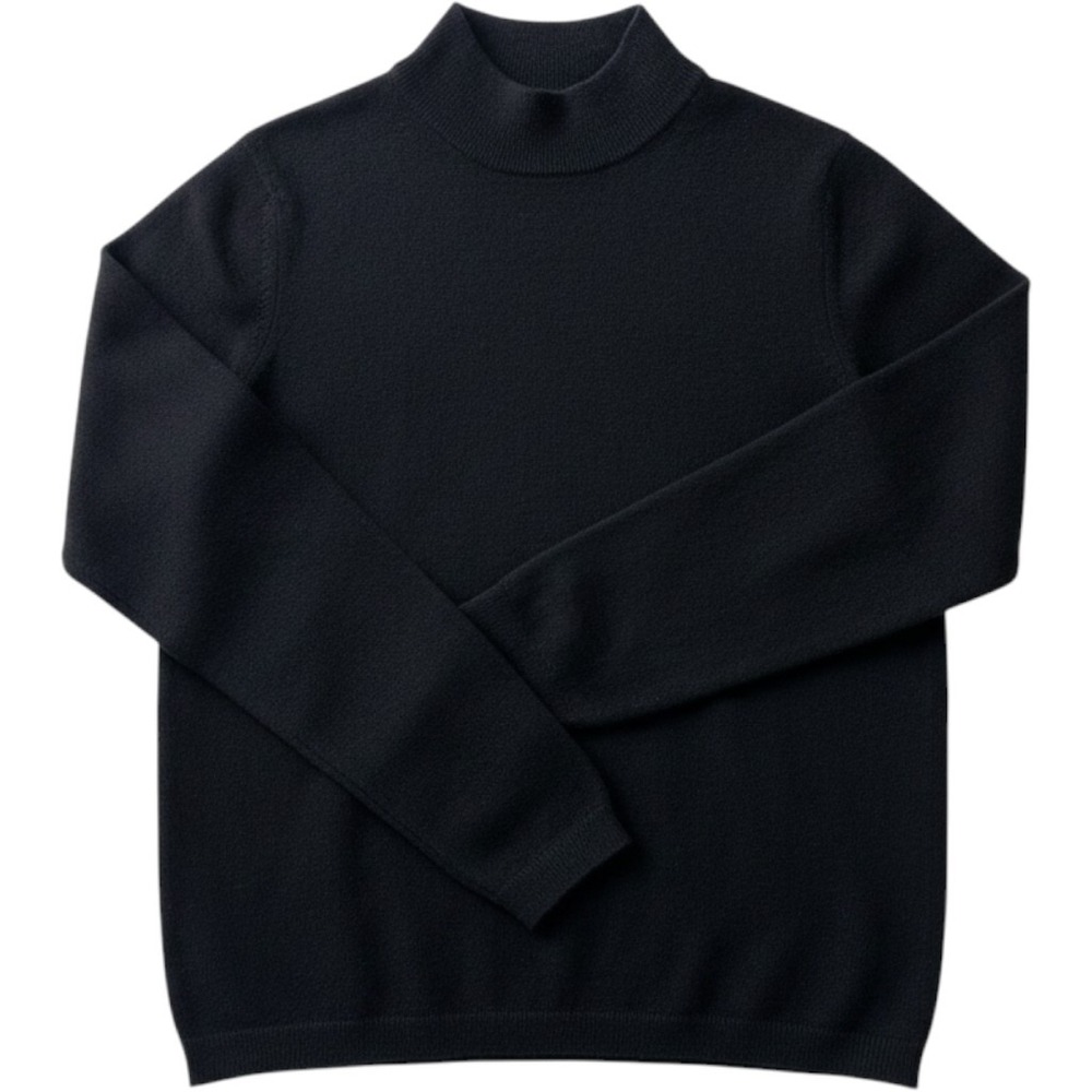 Charter Club Sweater sz PM Black 100% Cashmere Mock Neck money minimalist